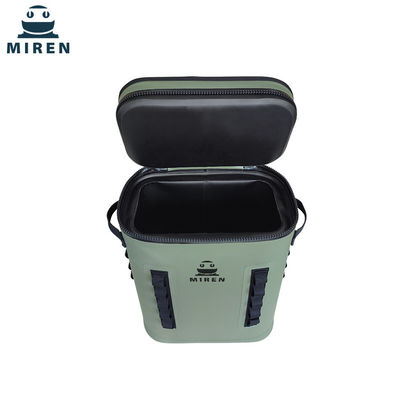 Grüner, auslaufsicherer Hypalon-Kühlrucksack 25 l für Camping-Picknick