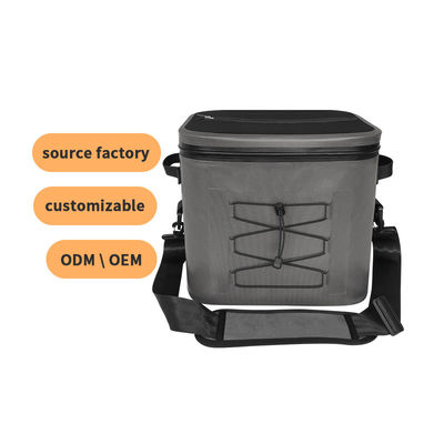 Quadratische 24-Dosen-Kühltasche in dunkelgrauer Farbe für Outdoor-Aktivitäten OEM ODM