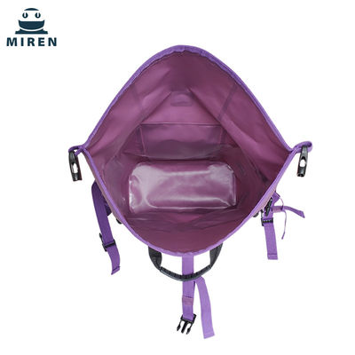 Wasserdichter Packsack-Rucksack aus 500D-PVC-Material, violette Farbe, 30 l Fassungsvermögen