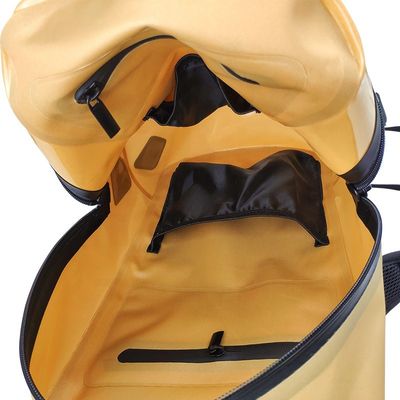 Maßgeschneiderter wasserdichter Rucksack aus gelbem TPU zum Klettern und Camping