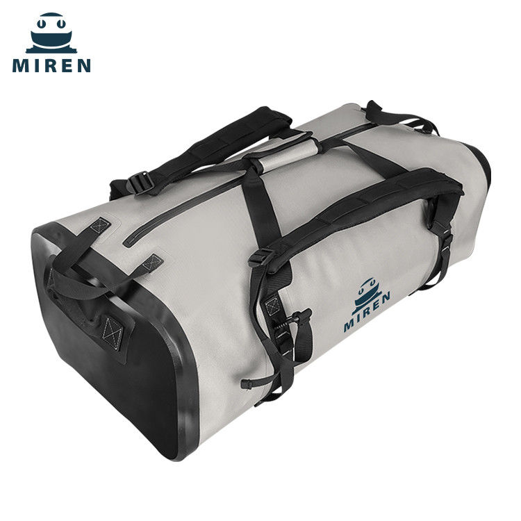 Wasserabweisender Packsack, Seesack, 70 Liter, hellgraues TPU-Material